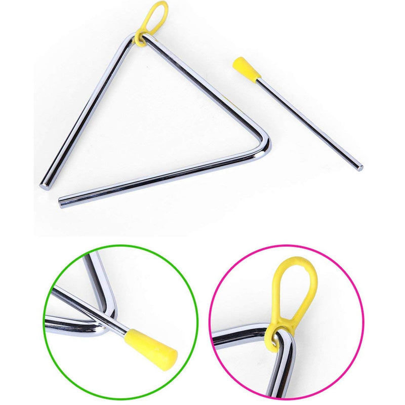 Onwon 5" + 7" Music Triangle Children Music Enlightenment Musical Steel Beater with Striker Percussion Instrument Set