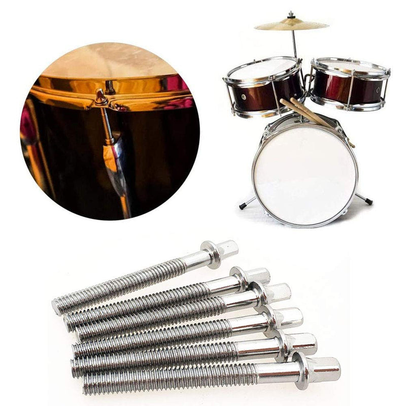 Jiayouy 25MM Bass Drum Tension Rods with Washers Drum Set Mounting Hardware 20/Pack