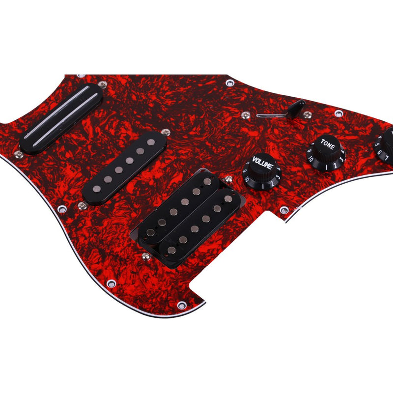 Alnicov Surfing Loaded Prewired Pickguard Guard Plate With SSH Pickup For Electric Guitar,Red Pearl