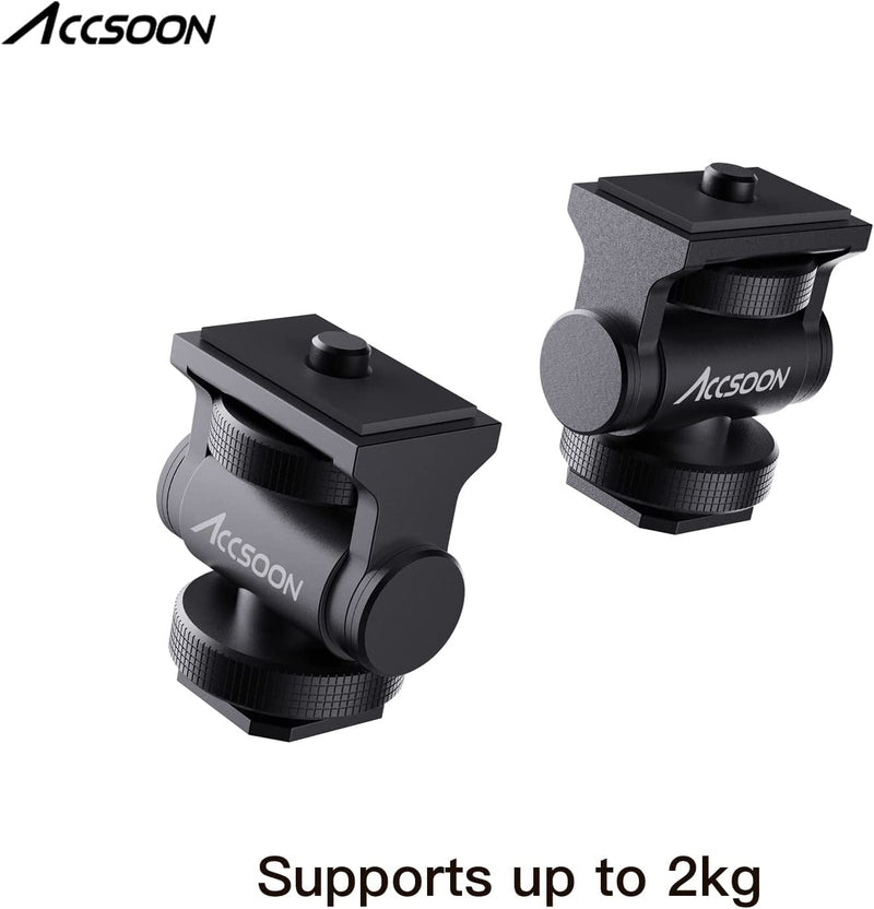Accsoon Adjustable Cold Shoe Accessory Mounting Bracket AA-01 Field Monitor Mount Holder 1/4" Multi-Directional Cold Shoe Mount Adapter with 1/4"-20 Thread Mount Video Accessories
