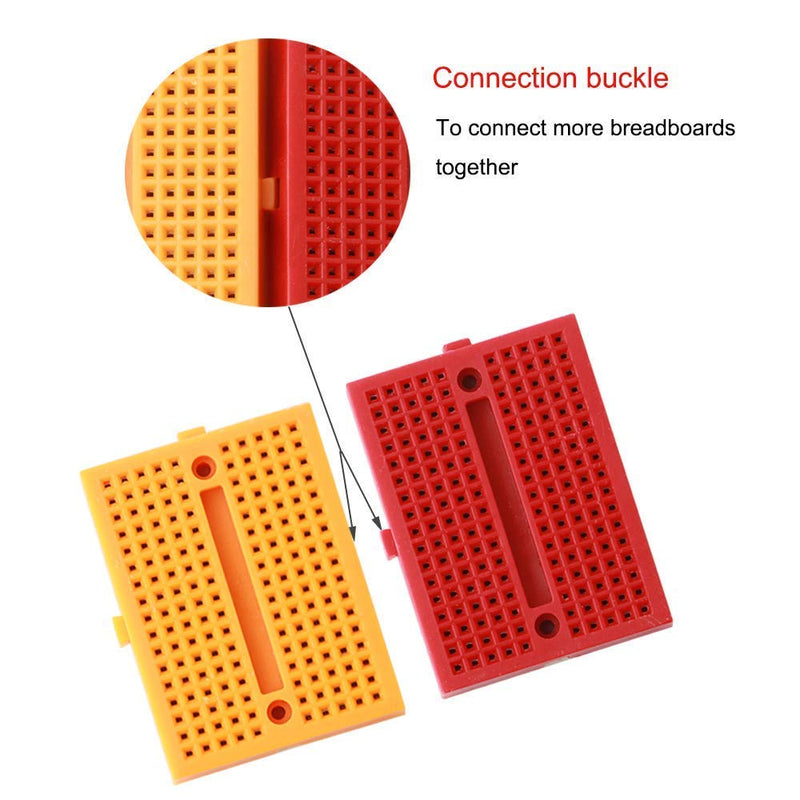 MCIGICM 48 Pcs Mini Breadboard 170 Point Solderless Prototype PCB Board Kit for Arduino Proto Shield Distribution Connecting Blocks, 8 pcs for Each