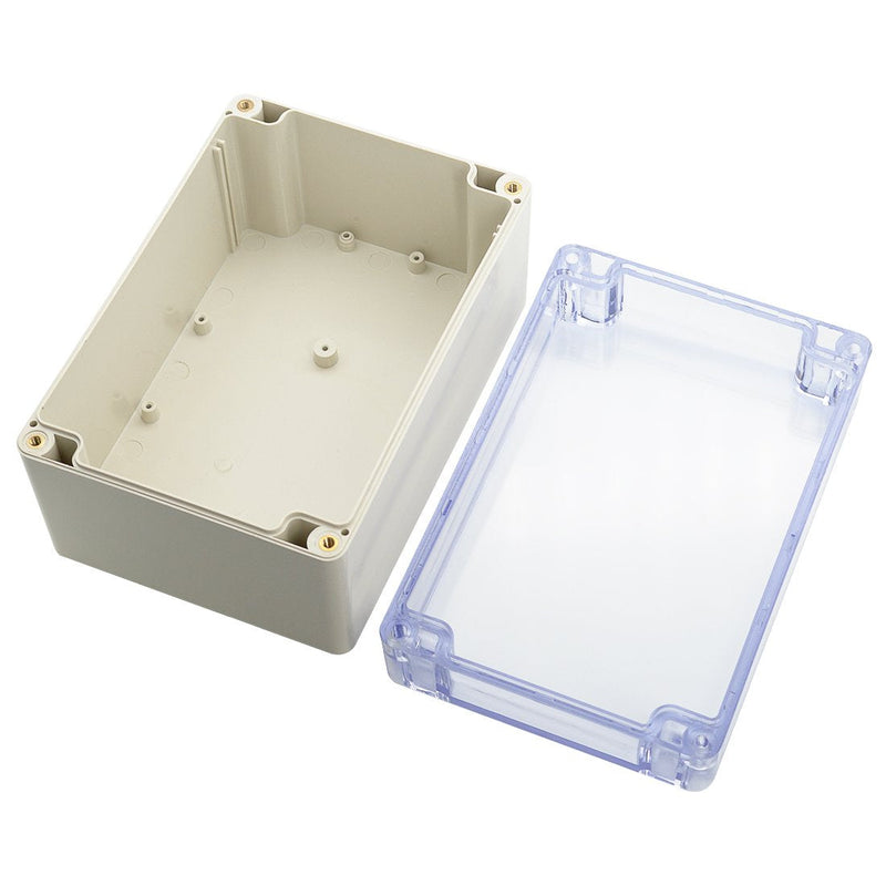 LeMotech ABS Plastic Junction Box Dustproof Waterproof IP65 Electrical Enclosure Box Universal Project Enclosure Grey with PC Transparent Clear Cover 6.3 x 4.3 x 3.5 inch(160 x110 x 90 mm) 6.3"x4.3"x3.5"