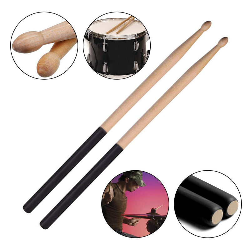 Cooyeah Drum Stick Brush Set, 1 Pair 5A Classic Maple Wood Drum Sticks 1 Pair Retractable Drum Wire Brushes and 1 Pair Rods Drum Brushes for Jazz Folk, Total 3 Pairs with Storage Bag