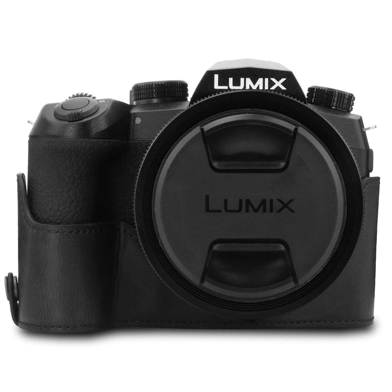 MegaGear Ever Ready Leather Camera Case Compatible with Leica V-Lux 5, Panasonic Lumix DC-FZ1000 II Black