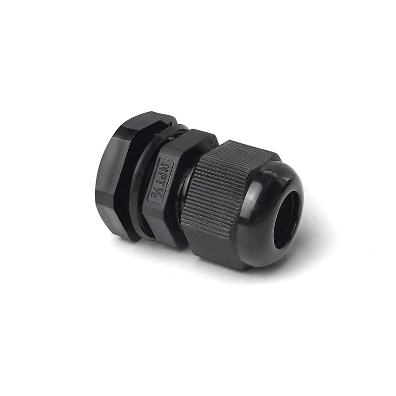 MGI SpeedWare Strain Relief NPT Nylon Cord Grip Cable Glands - 20 Pack (1/2", Black) 1/2 Inch (20-Pack)