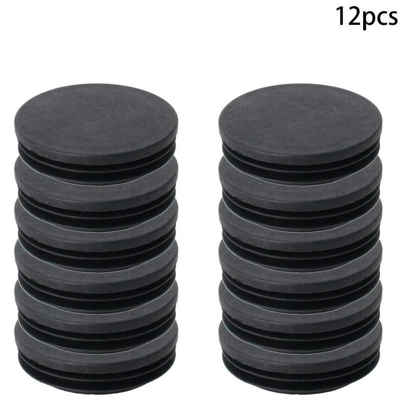 [AUSTRALIA] - MroMax 12PCS 63mm/2.48" Dia Plastic Tubing Plug Round Post End Caps for Handrail Stair Newel Guardrail Tube Black 