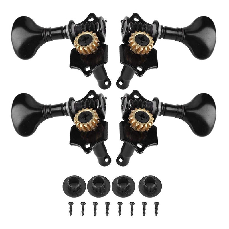 Ukelele Tuning Peg,Musical Instrument 4 Pieces Tuners Machine Heads for Ukulele Hawaii Guitar Accessory DIY,Black or Silver.(Black) Black