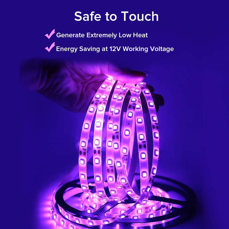 [AUSTRALIA] - FAVOLCANO Waterproof Purple LED Strip 3528 SMD 300LED 5M Flexible Lamp Light DC 12V 60LED/M IP65 + 2.1 x 5.5mm DC Power Female Plug Jack Adapter Connector Plug Purple + Dc 