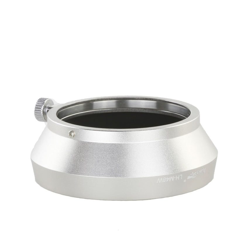 Haoge LH-M48W Metal Lens Hood Shade for Olympus M.ZUIKO Digital 17mm F1.8 Lens Replace LH-48B Silver Round-Silver