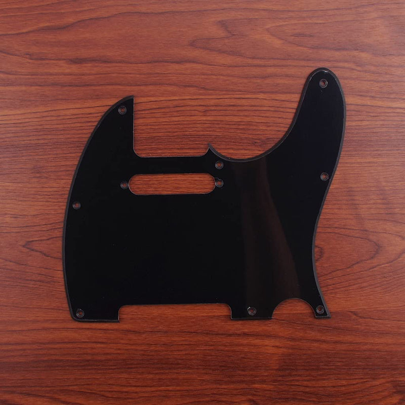 Alnicov 8 Hole Telecaster Pickguard for USA/Mexican Made American Standard Telecaster Modern Style Parts,1Ply Black