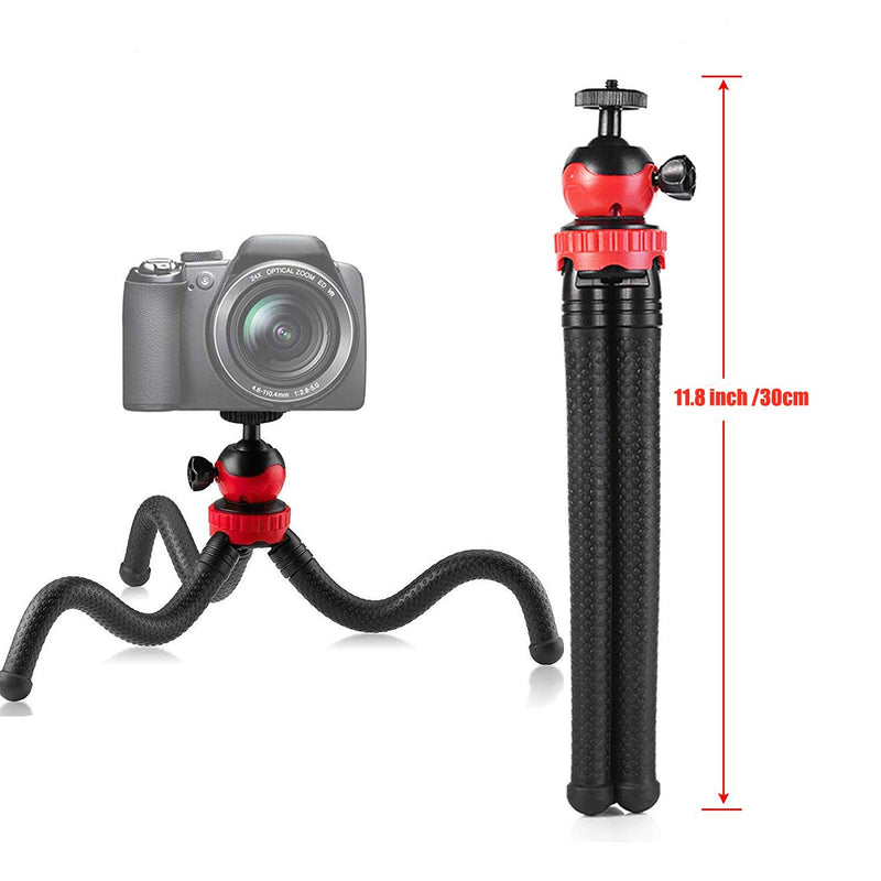 Phone Tripod,3in1 Portable Tripod Stand with Bluetooth Remote for iPhone & Android,12" Flexible Mini Camera Tripod for GoPro Hero 7 6 5/Action Camera/DSLR Canon Nikon Sony Camera,360°Rotation.