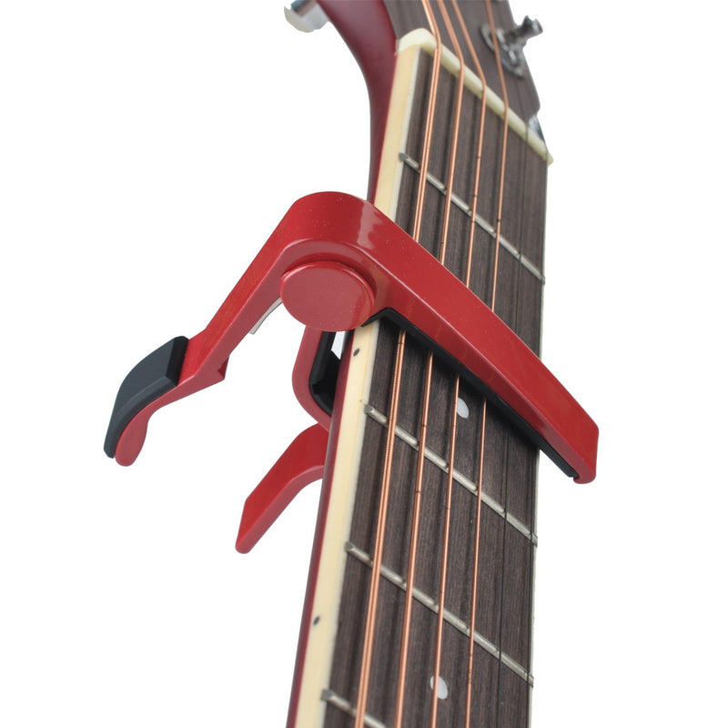 Capo Guitar Capo with Guitar Tuner Clip-On Tuner for Acoustic Electric Guitar Ukulele Music Instrument Tuning (Red) Red