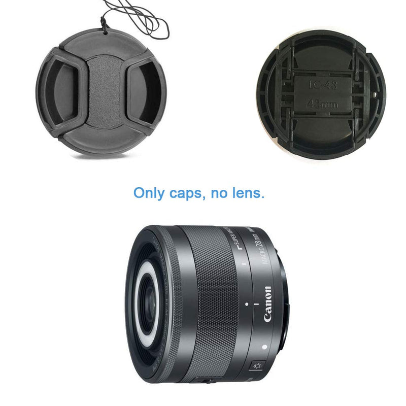 Fire-Rock 43mm Snap-On Front Lens Cap Cover Compatible for Canon M2 M3 with EF-M 22mm f/2 STM EF-M 32mm 1:1.4 STM 28mm f/3.5 Macro is STM Lens / Samsung NX500 NX3000 with 16-50mm Lens (2 PCS)