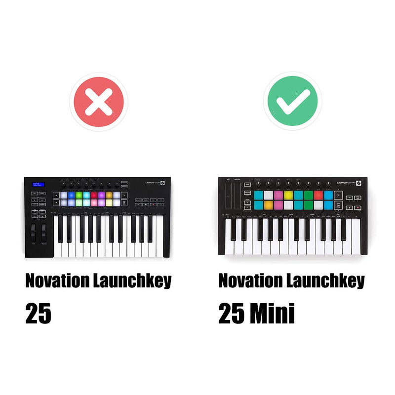 co2crea Hard Travel Case for Novation Launchkey Mini MK3 MK2 25-Mini-Key MIDI USB Keyboard Controller (CAN'T fit Novation Launchkey 25)