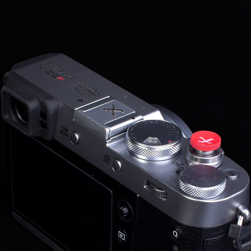 VKO Camera Hot Shoe Cover Protector Cap Compatible with Fujifilm XPro3 XPro2 XT4 XT3 XT2 XT1 X-T30 X-T20 X-T10 XE3 XE2S X100V X100F X100T X100 Soft Release Button Kit(SSXR) w/ button Silver Silver Red
