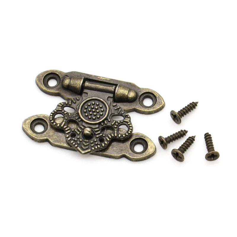 30 Pcs Mini Antique Brass Latch Hasps Decorative Vintage Locks with Screws for Case Wooden Boxes (Bronze) Bronze