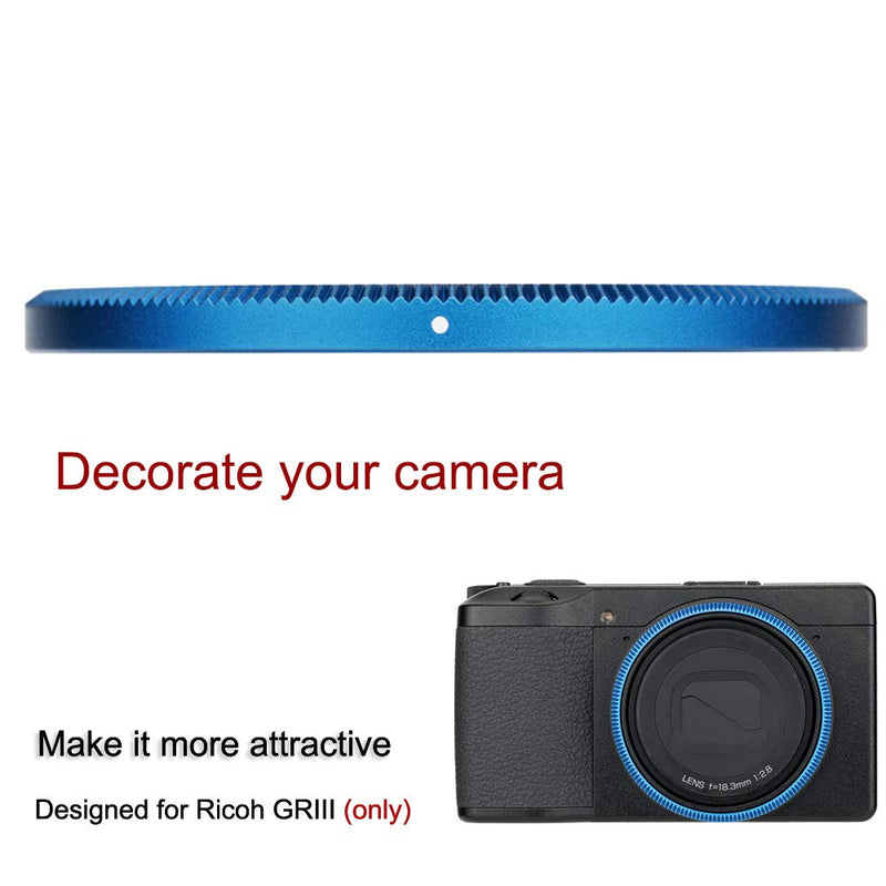 Metal Ring Cap Cover for Ricoh GR III GRIII GR3, Metal Anti-Lost Spare Ring Replace Ricoh GN-1 Ring Cap-Blue BLUE