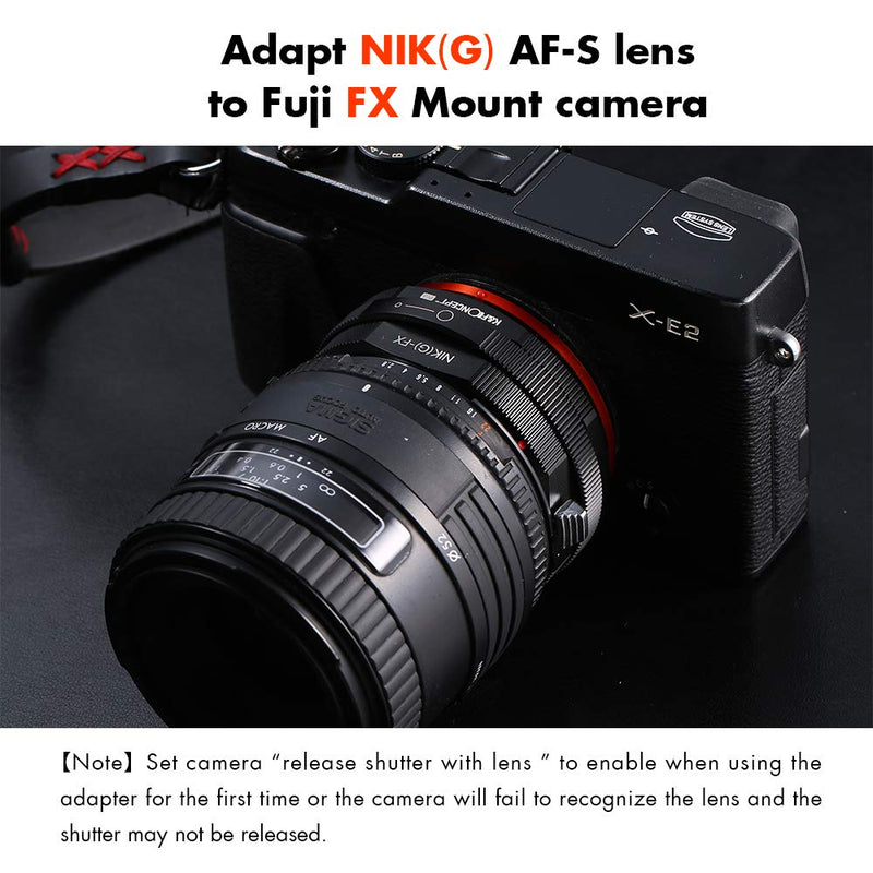 K&F Concept Lens Mount Adapter with Aperture Control Ring for Nikon G/F/AI/AIS/D/AF-S Mount Lens to Fujifilm Fuji X-Series X FX Mount Cameras with Matting Varnish Design for Fuji XT2 XT20 XE3 XT1 X-T2