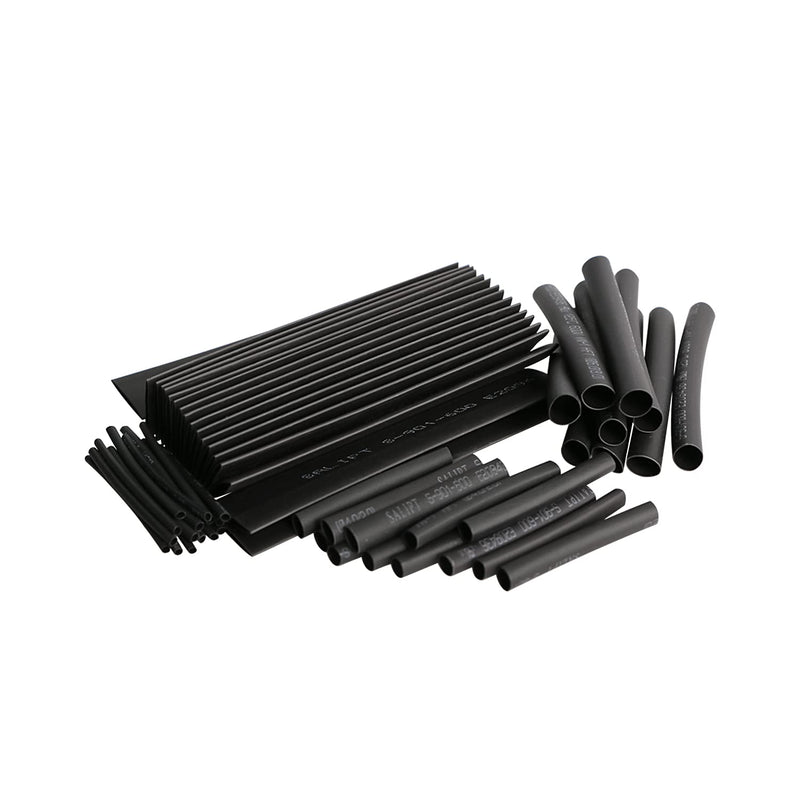 Heat Shrink Tubing Kit, Heat Shrink Tubes Wire Wrap, Ratio 2:1 Electrical Cable Sleeve Assortment with Storage Case for Long Lasting Insulation Protection (9 Sizes, Black)385pcs