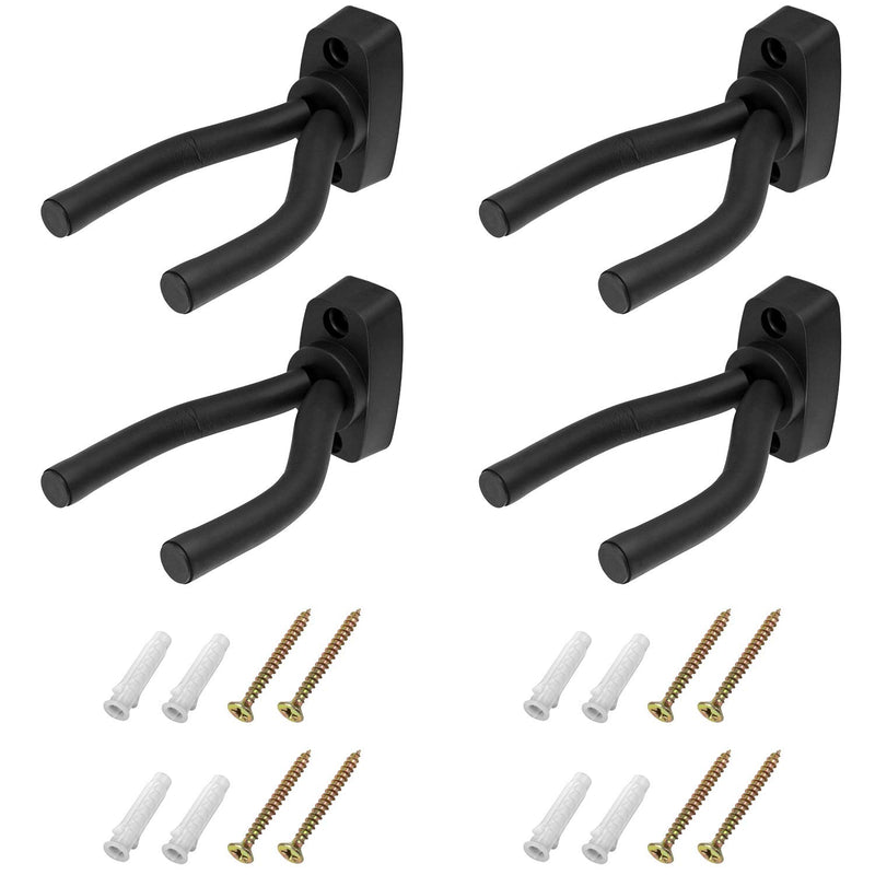 QWORK Guitar Hook, 4 Pack Wall and Mount Guitar Bracket Hanger Hook, Metal Holder Hanger for All Size Guitars, Rifles, Shot guns