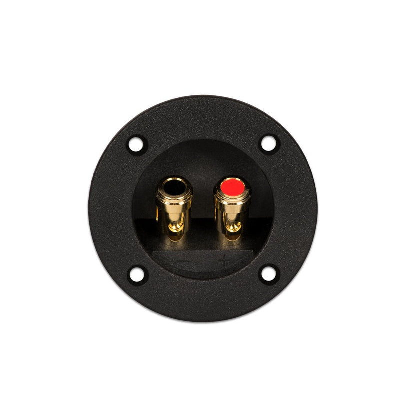 Goldwood Sound Speaker Box Terminal Cups 2 Round Power Speaker Terminal Plates Black (RGT-5050-2)