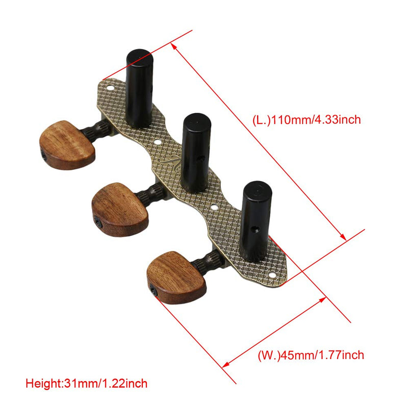 Mxfans 2pieces Guitar Tuner Tuning Keys Pegs Machine Heads for Classical Guitar