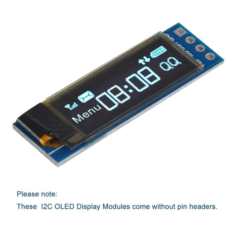 MakerFocus 2pcs I2C OLED Display Module 0.91 Inch I2C SSD1306 OLED Display Module Blue I2C OLED Screen Driver DC 3.3V~5V for Ar duino