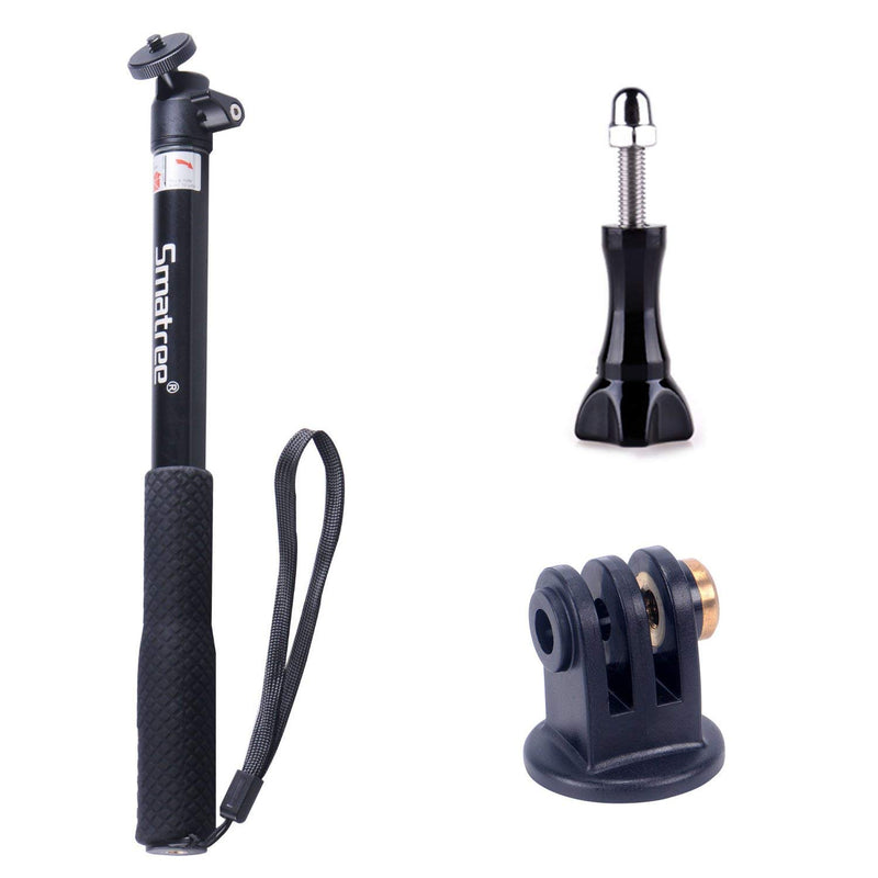 [AUSTRALIA] - Smatree Extendable Aluminum Selfie Stick/Monopod Compatible for GoPro Max/Hero 9/8/7/6/5/4/3+/GOPRO Hero(2018)/AKASO GeekPro SJCAM SJ4000 SJ5000 Xiaomi Yi Camera Action Camera 