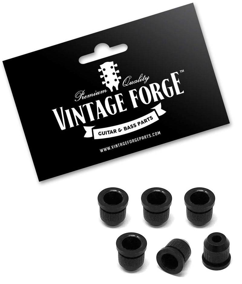 Vintage Forge Black String-Through Body Ferrules for Fender Stratocaster and Telecaster Electric Guitar (Set of 6) SF170-BLK