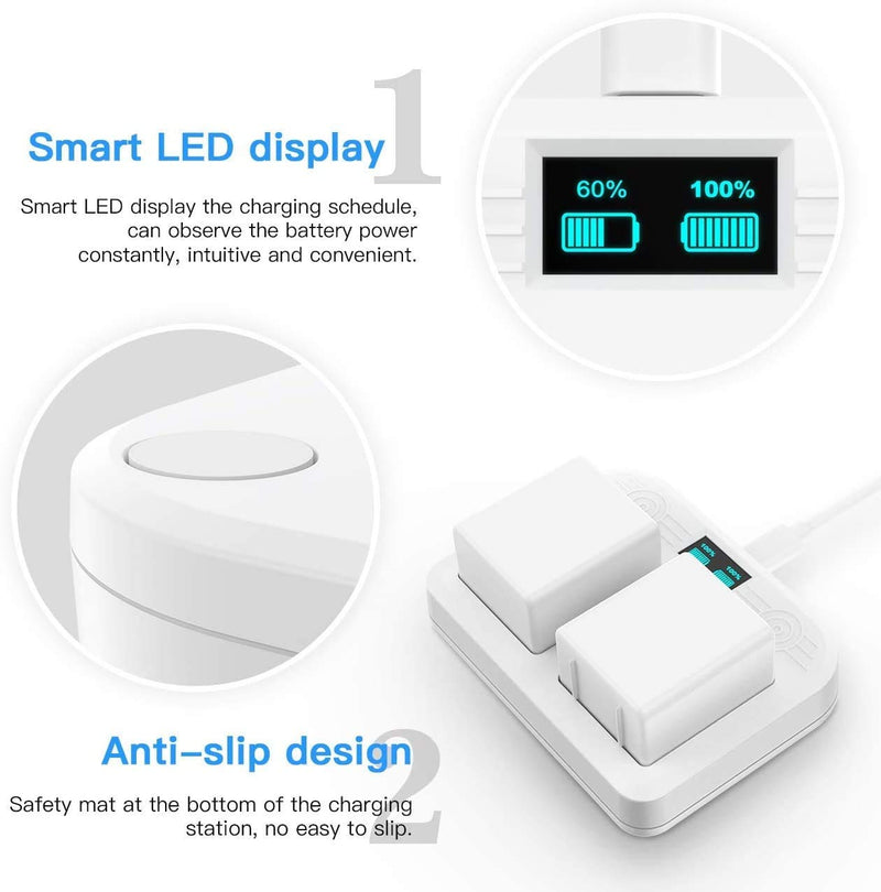 2 in 1 Dual Battery Charger for Arlo Pro 3, Arlo Ultra, Arlo Pro 3 Floodlight Camera - Portable Charging Station for Arlo Camera - Visible Battery Level Arlo Battery Charger by TIUIHU