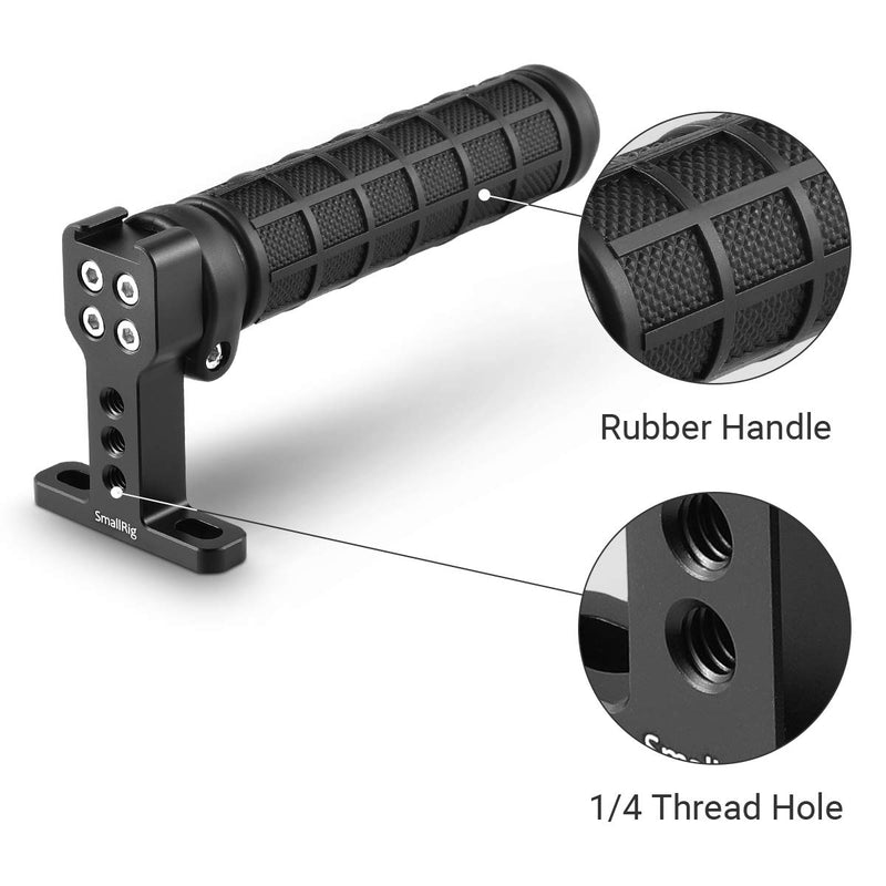 SMALLRIG Camera Top Handle Grip with Top Cold Shoe Base for DSLR Camera Cage Video Camcorder Rig, Rubber - 1446