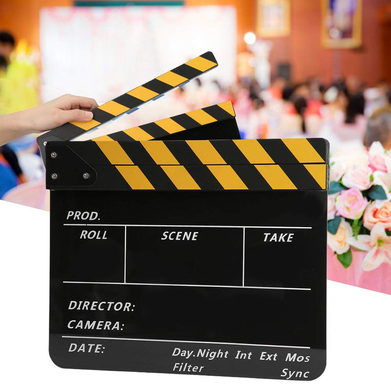 riuty Film Clapperboard 30x25CM Acrylic Movie Clapperboard Professional Director Action Clap Film Photography Tool Suitable for Role Playing Editing Video Production Movie Film Camera Photography(#1) #1