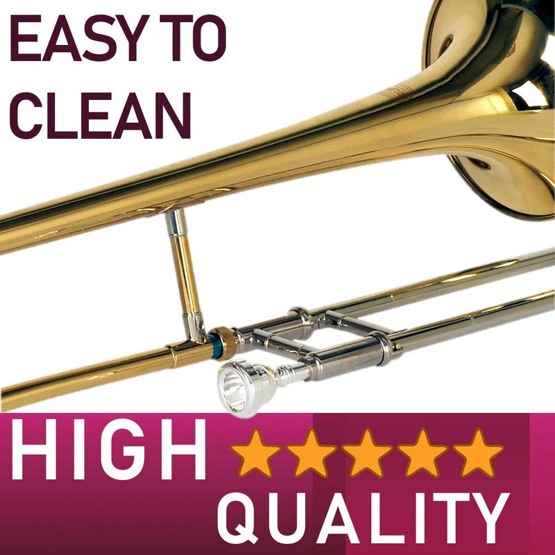 Libretto Trombone ALL-INCLUSIVE Care Kit: Flexible Bore Brush + Mouthpiece Brush + Slide Oil+ Microfiber Cleaning Cloth, w/Giftable Handy Case, Time to Clean & Extend Life of your Trombone!