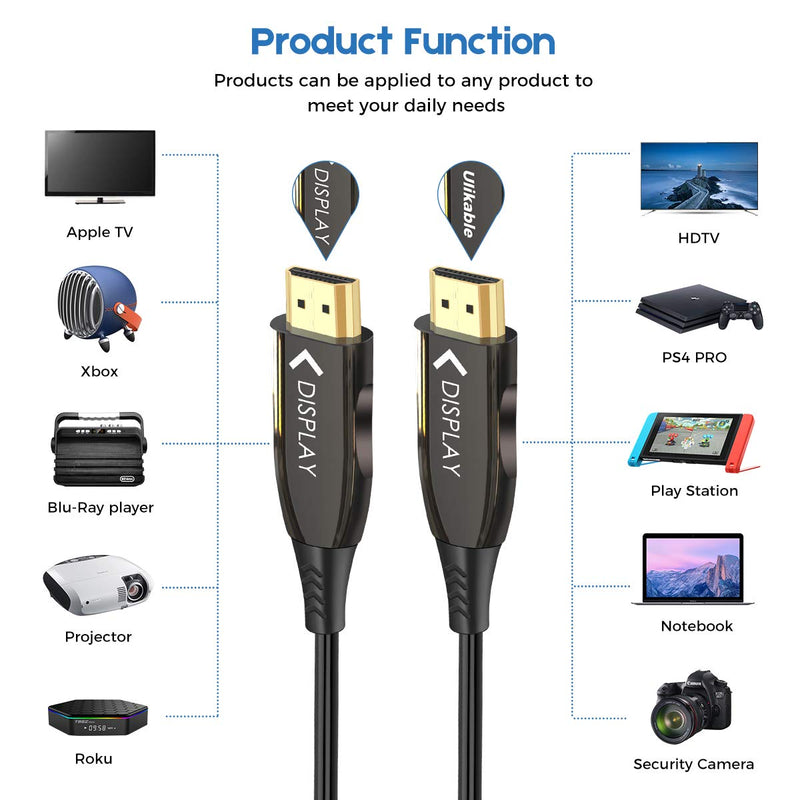 100ft 30 Meters 8K@ 120Hz HDMI Ultra HD High Speed 48Gbps Cable Compatible with Apple TV Roku Netflix PS4 Pro Wii Xbox One X Samsung Sony LG 30M