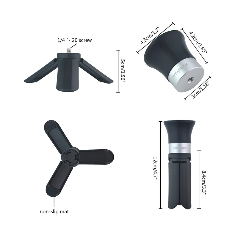 [AUSTRALIA] - Lens Balls Stand for Photography, Supports 60mm to 150mm(6 inch) Crystal Ball, Lensball Holder, Suction Mount Cup+ Alumina Base (1/4"-20 General Internal Thread) + Mini Tripod silver base 