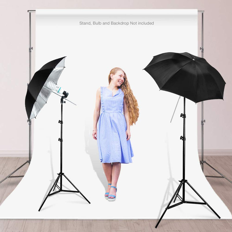[AUSTRALIA] - LimoStudio Case of 2, 40" Double Layer Black & Silver Photo Studio Umbrella Photo Video Reflector, LMS127 