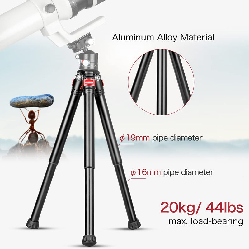 Koolehaoda TF-19 Mini Tripod,Small Desktop Tabletop Tripod Stand Aluminum Alloy with Extendable Legs and 1/4 Inch Screw for DSLR Cameras,Projector and Monopods