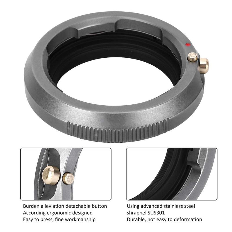 Qiilu Lens Adapter Lens Adapter Ring M-FX Aluminium Magnesium Alloy Adapter Ring Camera Lens Adapter Lens Converter Adapter Ring for Leica M Mount Lens to for FX Mount Camera Body