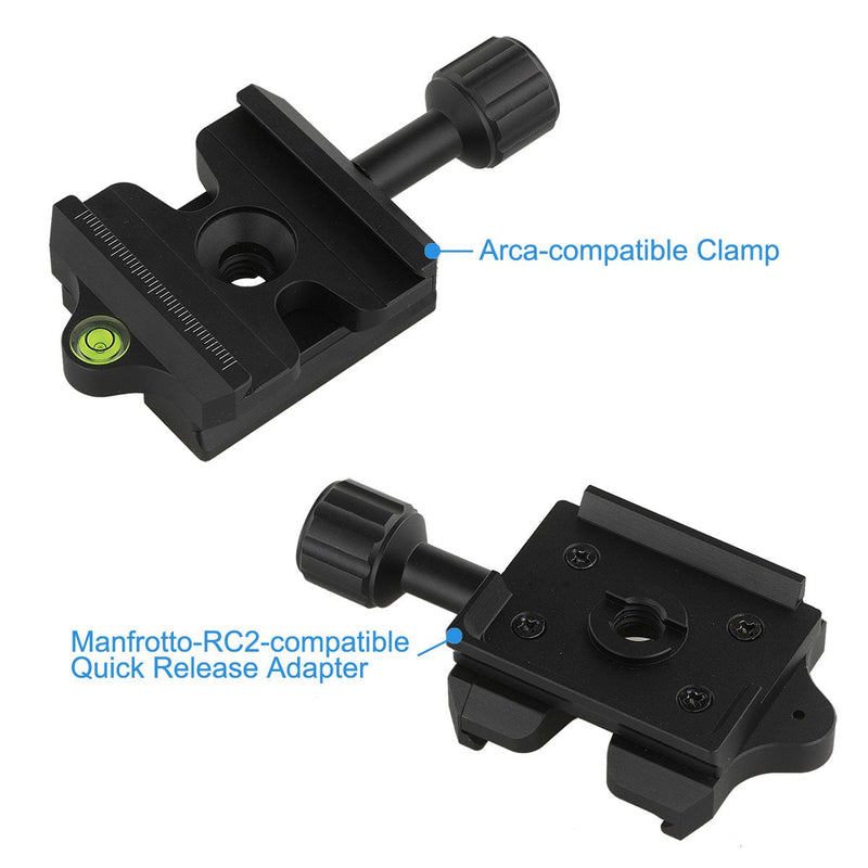 Haoge Quick Release QR Clamp Adapter Convertor for Manfrotto RC2 System to Arca-Swiss Compatible Adapter for Manfrotto RC2 Ball Head
