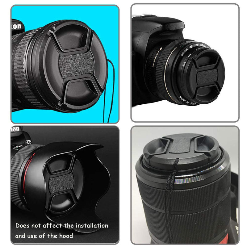 52mm Lens Cap for Nikon D850 D7500 D3500 Camera with AF-S 18-55mm lens，Canon EOS 90D , Rebel T7, 200d ii Camera w/ EF-M 55-200mm 18-55mm Lens，Snoy E w/ Sigma 30mm F1.4 Contemporary DC DN Lens（2 Pack） 52mm