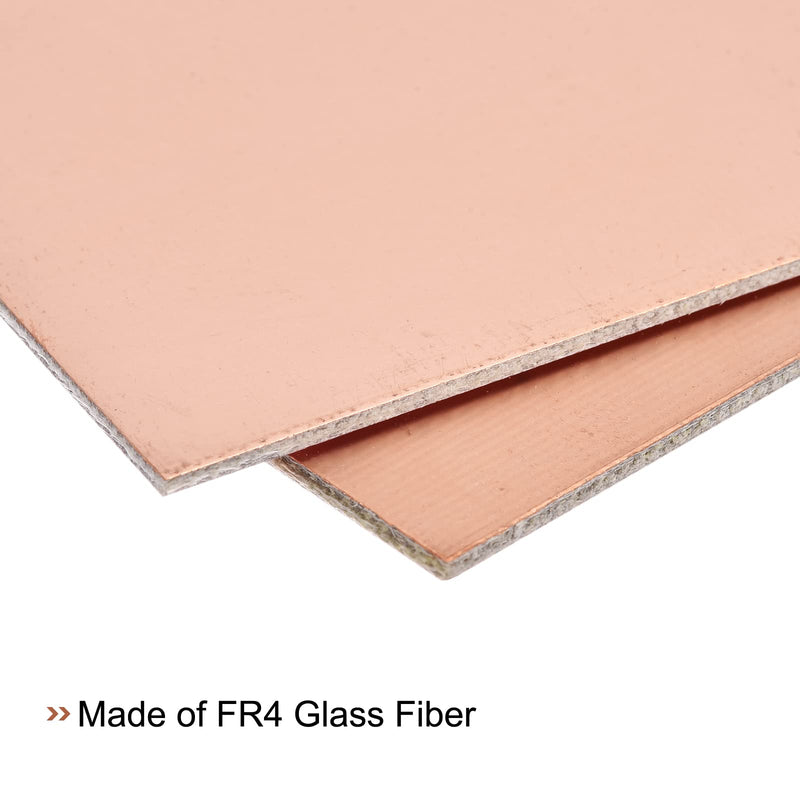 MECCANIXITY PCB Copper Clad Board Laminate 200mm x 150mm x 1mm FR4 Glass Fiber Single-Sided for Circuit Projects, Pack of 2 200mmx150mmx1mm
