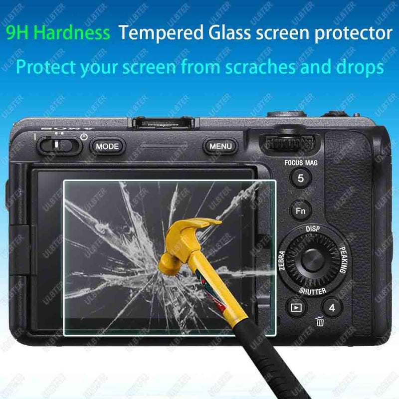 FX3 Screen Protector for Sony Alpha FX3 Camera & Hot Shoe Cover, ULBTER 0.3mm 9H Hardness Tempered Glass Anti-Scrach Anti-Fingerprint Anti-Bubble [3+2 Pack]