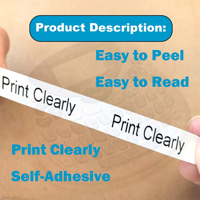 [AUSTRALIA] - 5-Pack Compatible with Dymo Letratag Refills 91201 91331 S0721660 Label Maker Tape White Plastic 12mm x 4m 1/2" x 13', Work with Dymo Letra Tag LT-100H LT-100T Plus 200B QX50 XR XM 2000 