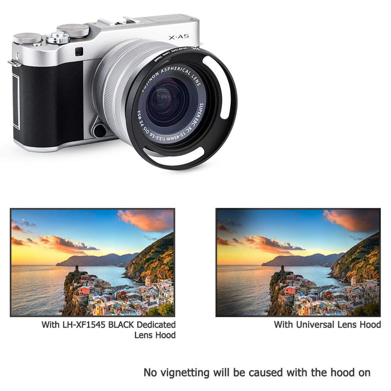 52mm Screw In Lens Hood Shade Cover for Fujifilm Fuji Fujinon XC 15-45mm F3.5-5.6 OIS PZ Lens on Camera X-T30 X-T20 X-T10 X-T200 X-T100 X-A7 X-A5 X-A10 X-E3 X-E2S X-E2 X-S10 X-T4 X-T3 X-T2 Xpro3 Xpro2