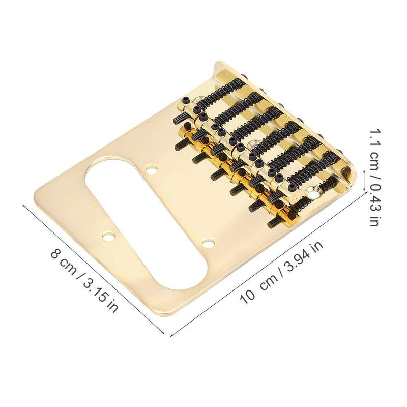 Dilwe Telecaster Guitar Bridge, Metal Guitar Bridge with Screws Wrench for TL Tele Telecaster Electric Guitar of Single Coil Pickup Gold