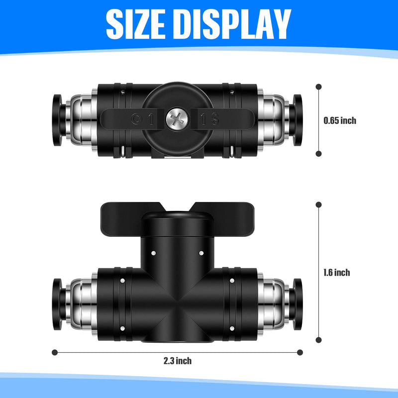 5 Pieces Pneumatic Ball Valve Push to Connect Fittings Ball Valve PVC Air Flow Control Valve Air Fittings Straight Quick Connect Union Air Quick Connect Air Hose Fittings (1/4" x 1/4" OD) 5 1/4" x 1/4" OD