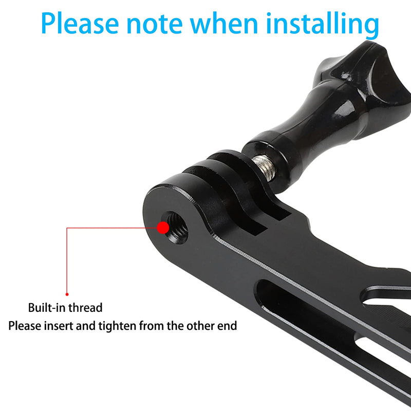 PellKing 9.8" Extension Arm Metal Pole Helmet Mount Moto Stick Holder Compatible with Insta360 One R/X/X2,Gopro Max 10/9/8/7/(2018)/6/5/4 DJI Osmo Action 2, Akaso Sports Camera (Black)