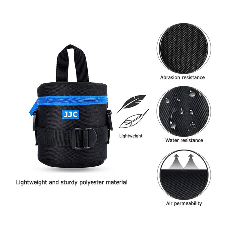 JJC Camera Lens Pouch Case for Canon EF-S 18-55mm EF 50mm Nikon AF-S 18-55mm Nikkor AF 50mm Fujifilm XF 16mm 23mm XC 15-45mm etc, Zipper Polyester Lens Protective Bag Interior Size 3.07x4.92” S