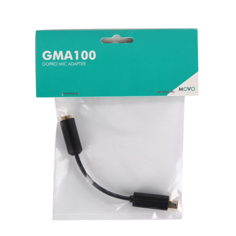 Movo GMA100 3.5mm Female Microphone Adapter Cable to fit The GoPro HERO3, HERO3+ and HERO4 Black, White or Silver Editions (NOT Compatible with Other Versions)
