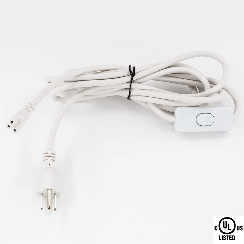10ft Integrated LED Tube Power Wire Cable with On/Off Switch 3 Prong UL Listed Plug